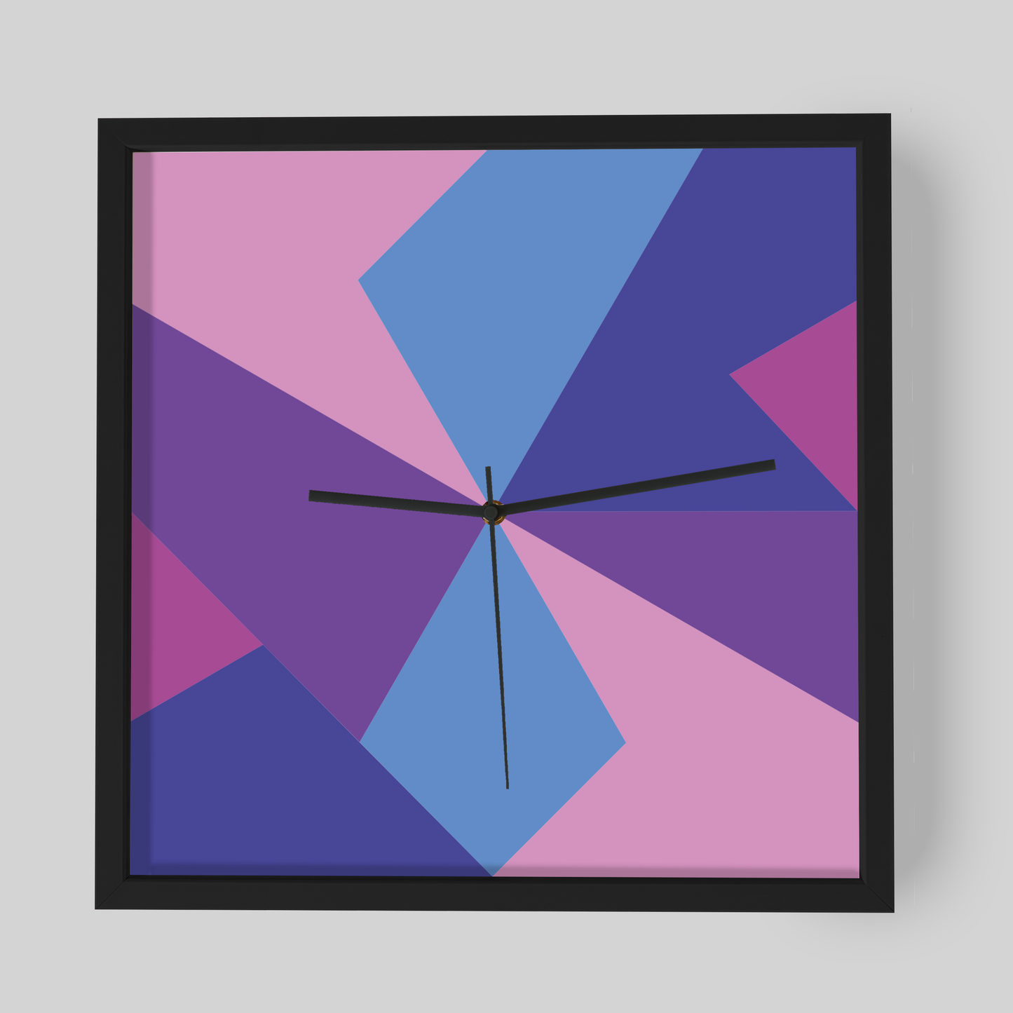 Design-Wanduhr Pattern Clock – Motiv bubblegum – Vollholzrahmen – lautloses Uhrwerk