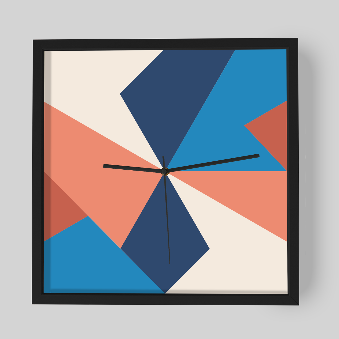 Design-Wanduhr Pattern Clock – Motiv Coras sea – Vollholzrahmen – lautloses Uhrwerk
