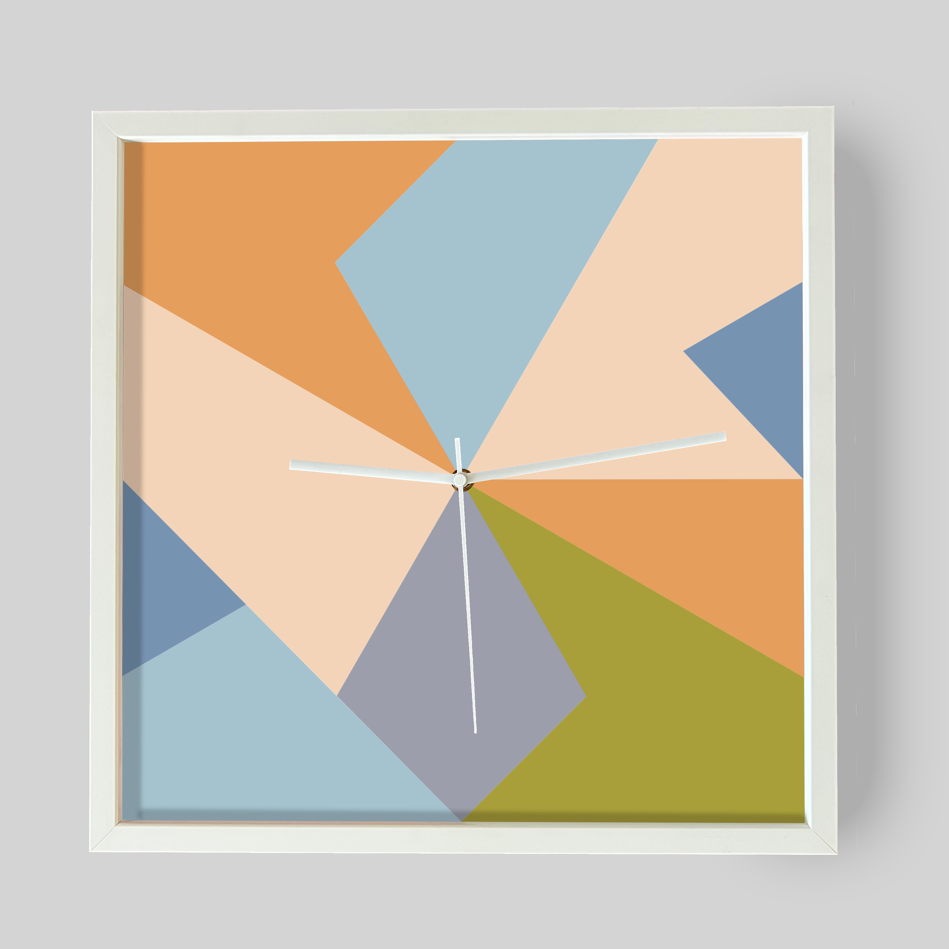 Coastal – moderne Designer-Wanduhr mit Holzrahmen ohne Zahlen