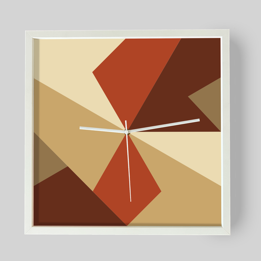 Moderne Design Wanduhr mit kräftigen Kaffeefarben